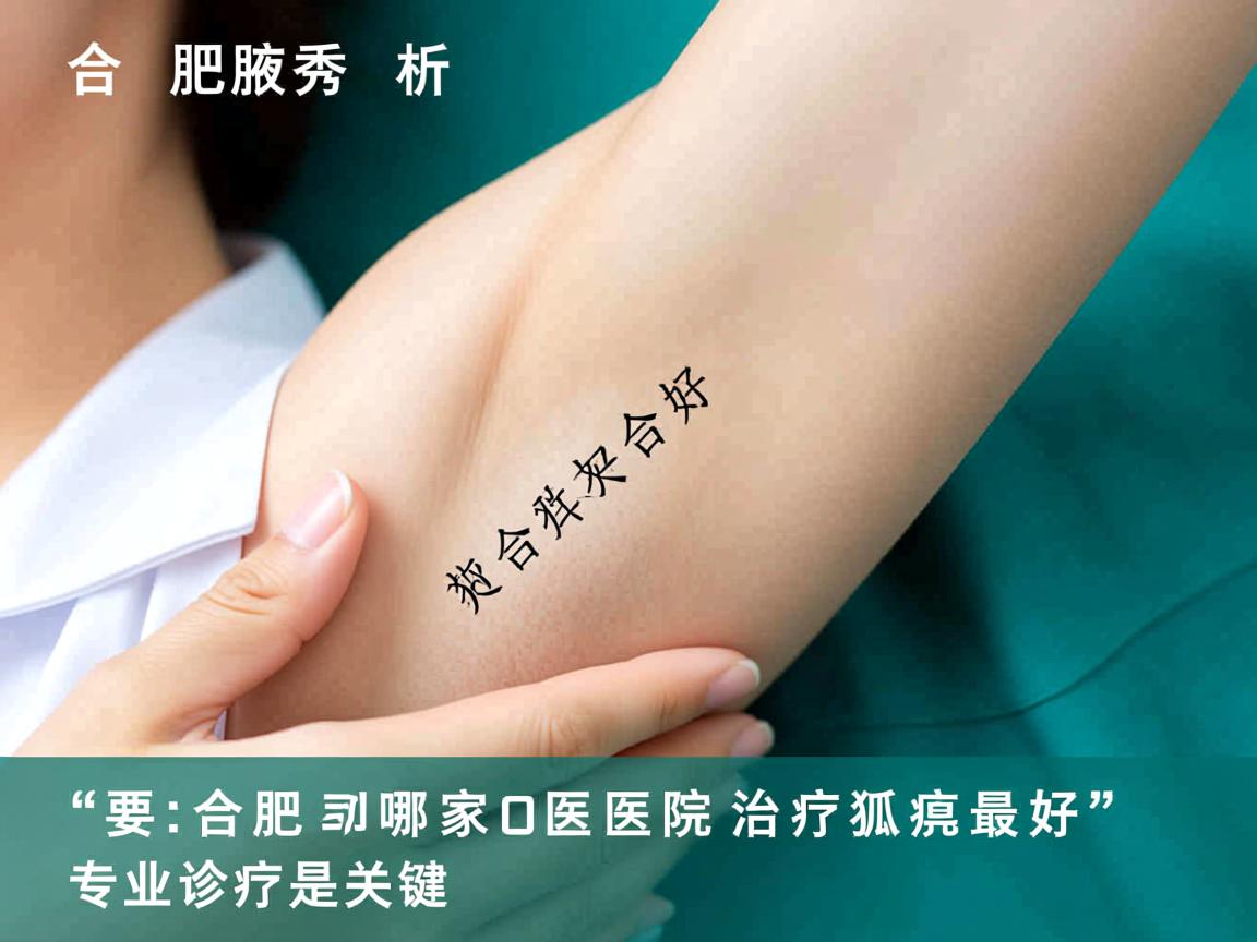 合肥腋秀解析，合肥哪家医院治疗狐臭最好，专业诊疗是关键