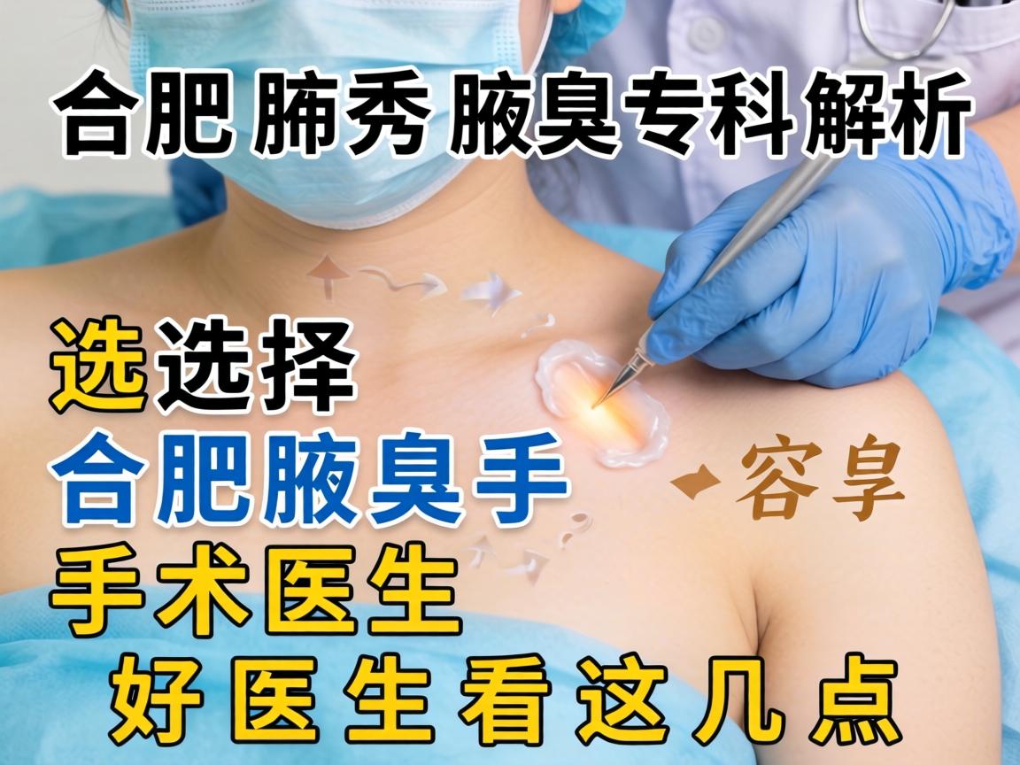 合肥腋秀腋臭专科解析，如何选择合肥腋臭手术医生？好医生看这几点