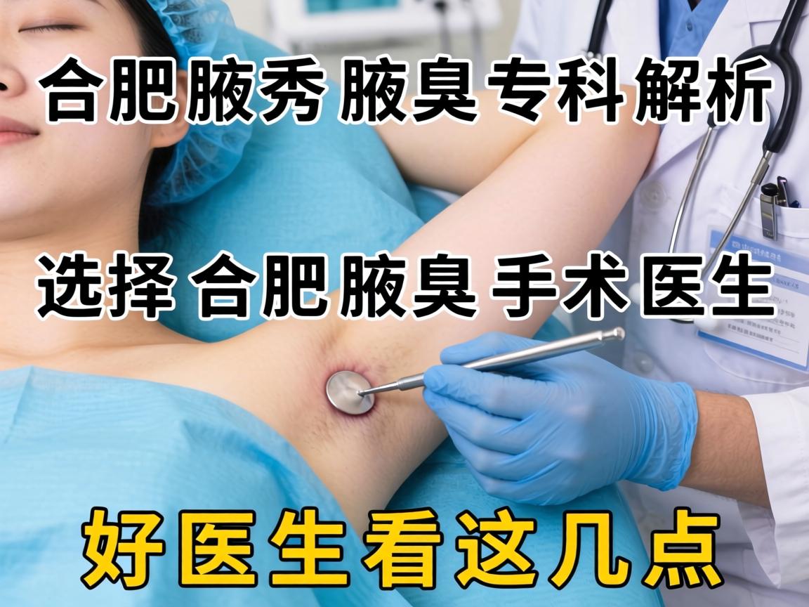 合肥腋秀腋臭专科解析，如何选择合肥腋臭手术医生？好医生看这几点