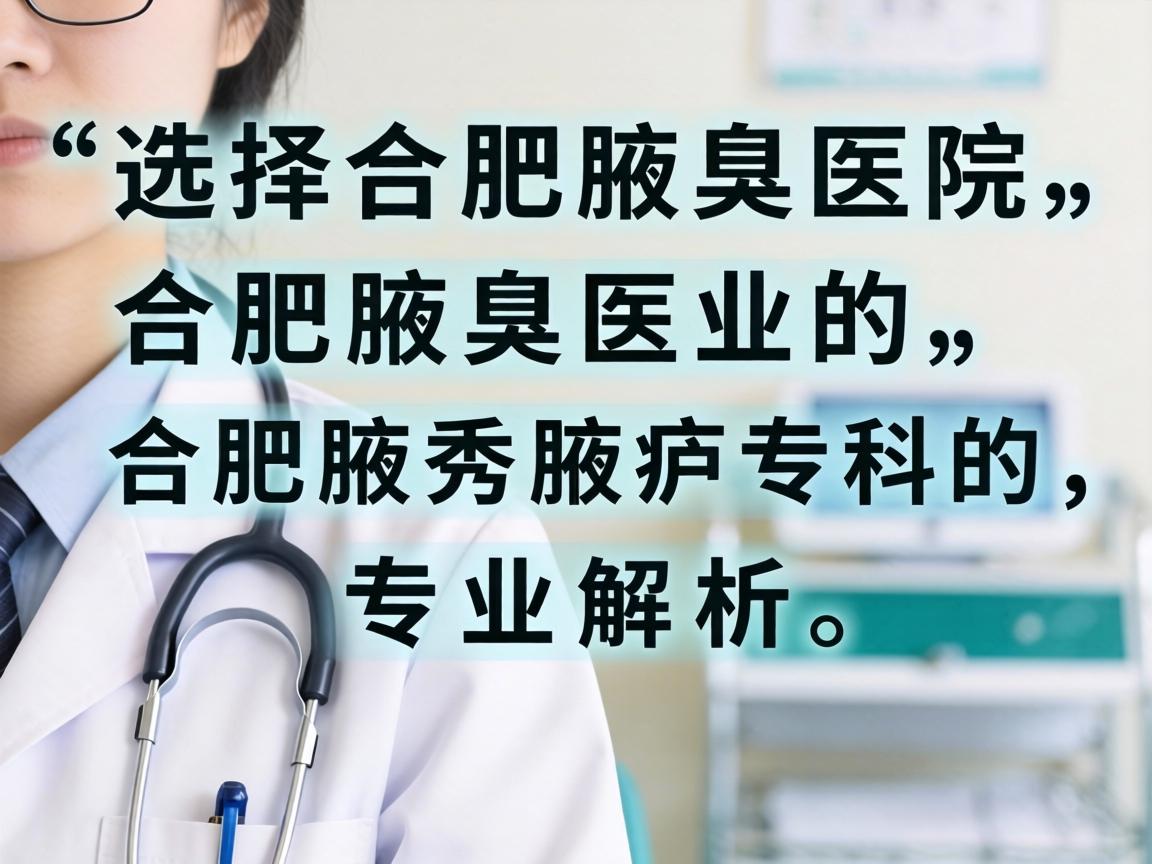 选择合肥腋臭医院，合肥腋秀腋臭专科的专业解析