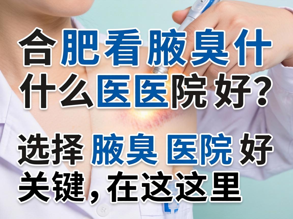 合肥看腋臭什么医院好？选择腋臭医院好的关键在这里