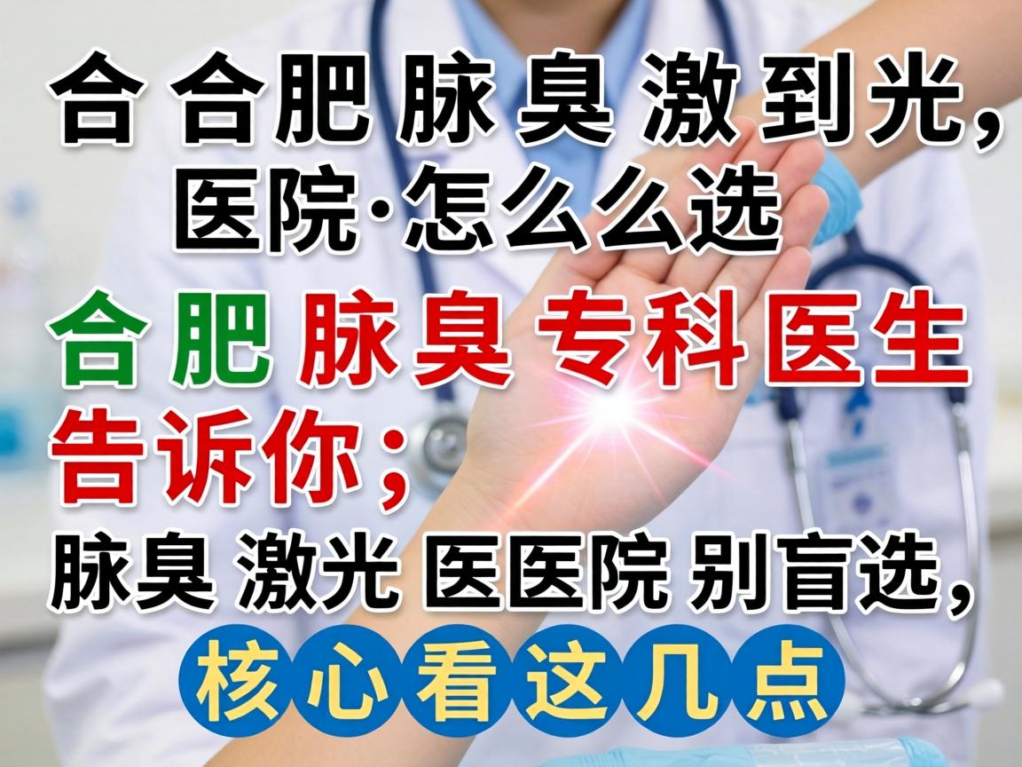 合肥腋臭激光医院怎么选？合肥腋臭专科医生告诉你，腋臭激光医院别盲选，核心看这几点