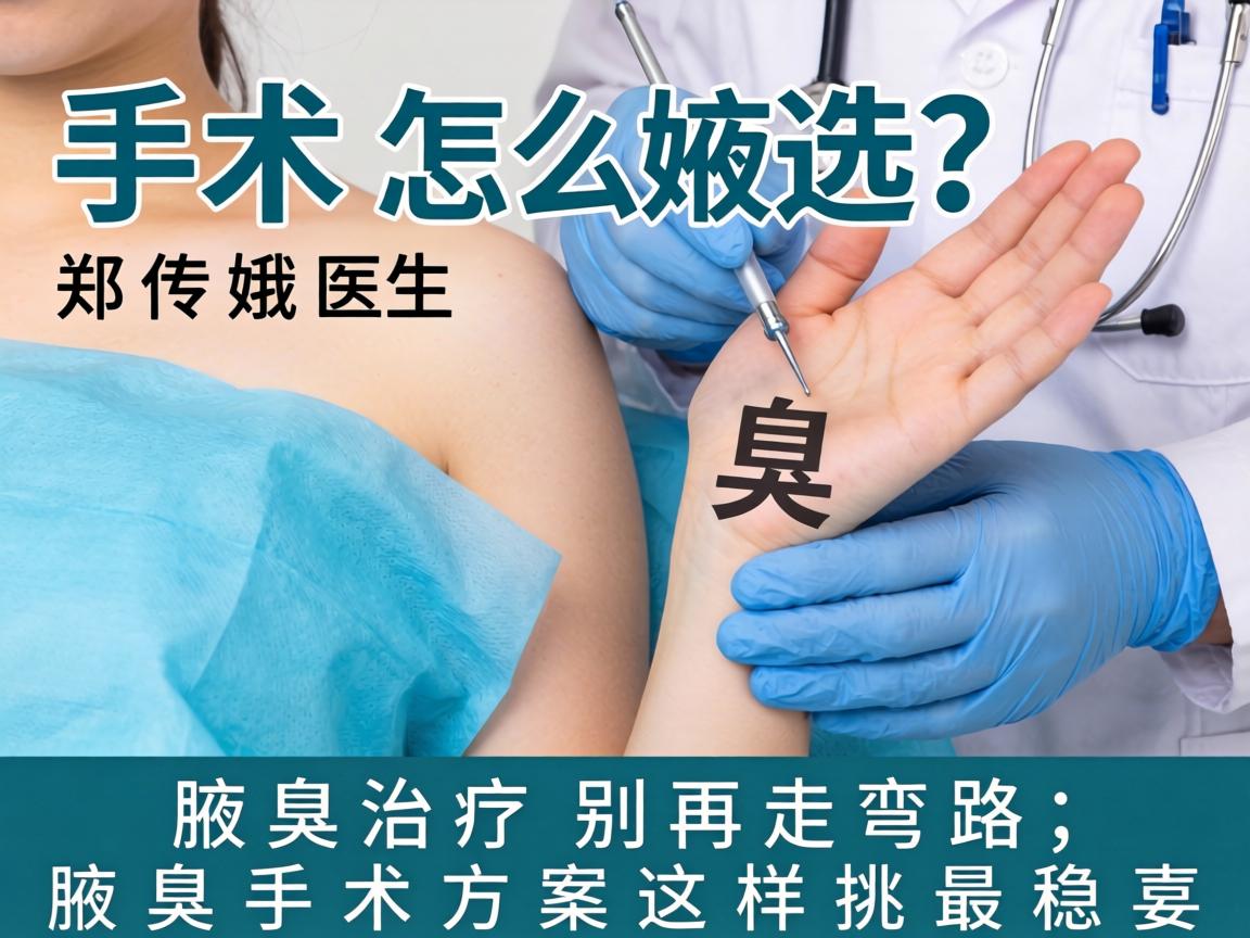 腋臭手术怎么选？郑传娥医生，腋臭治疗别再走弯路，腋臭手术方案这样挑最稳妥