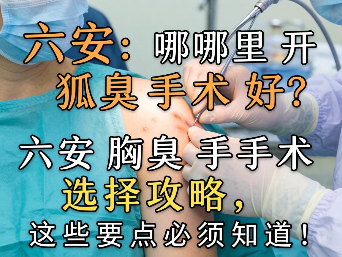 六安哪里开狐臭手术好？六安腋臭手术选择攻略，这些要点必须知道！
