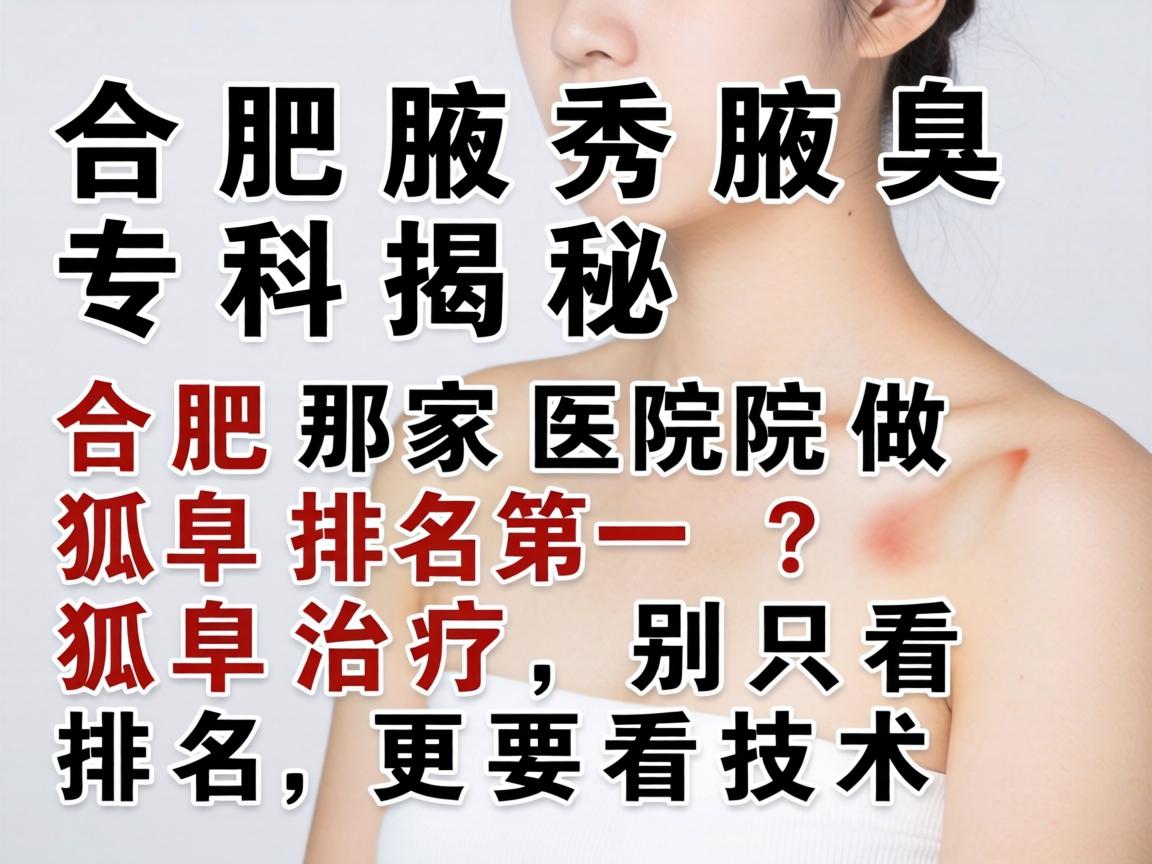 合肥腋秀腋臭专科揭秘，合肥那家医院做狐臭排名第一？狐臭治疗，别只看排名，更要看技术