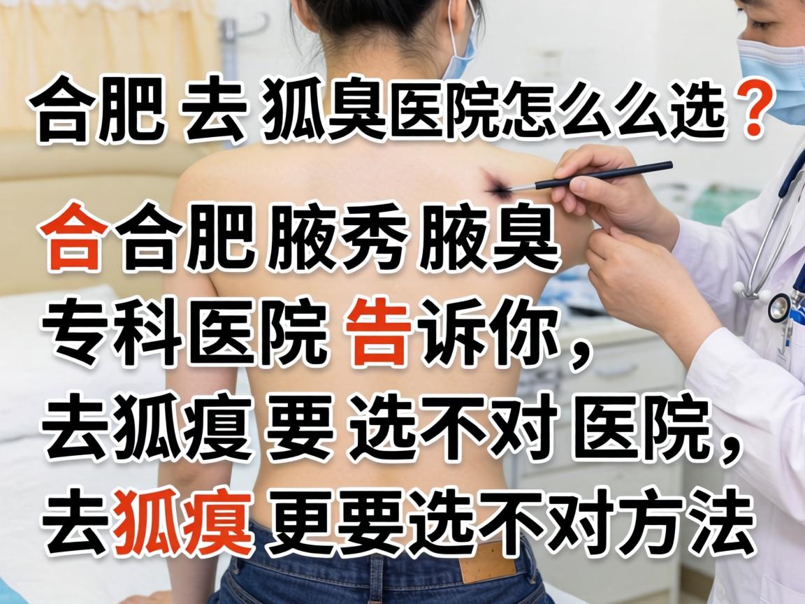 合肥去狐臭医院怎么选？合肥腋秀腋臭专科医院告诉你，去狐臭要选对医院，去狐臭更要选对方法