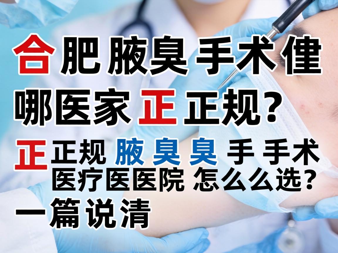 合肥腋臭手术哪家正规？正规腋臭手术医院怎么选？一篇说清