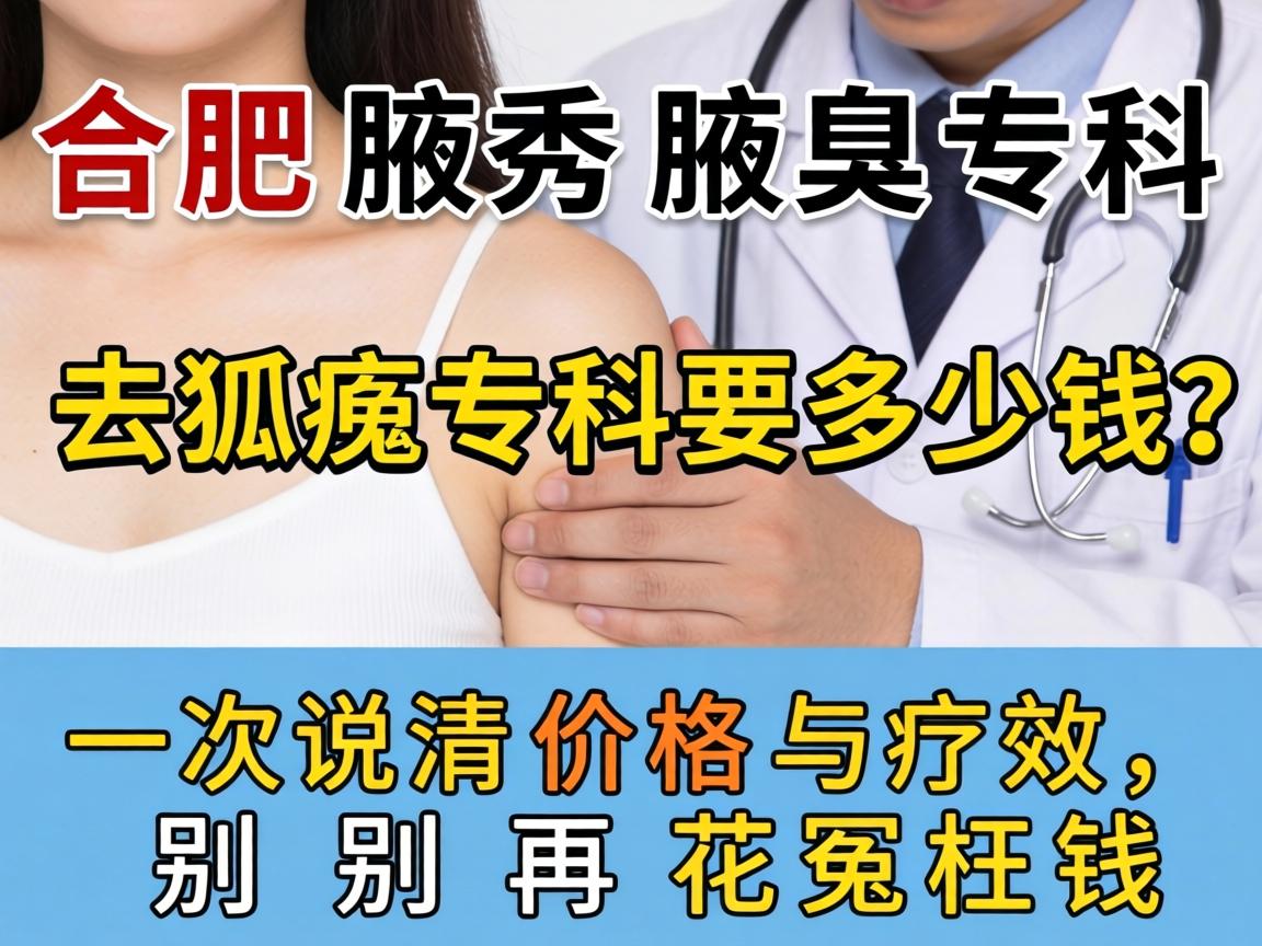合肥腋秀腋臭专科，去狐臭专科要多少钱？一次说清价格与疗效，别再花冤枉钱