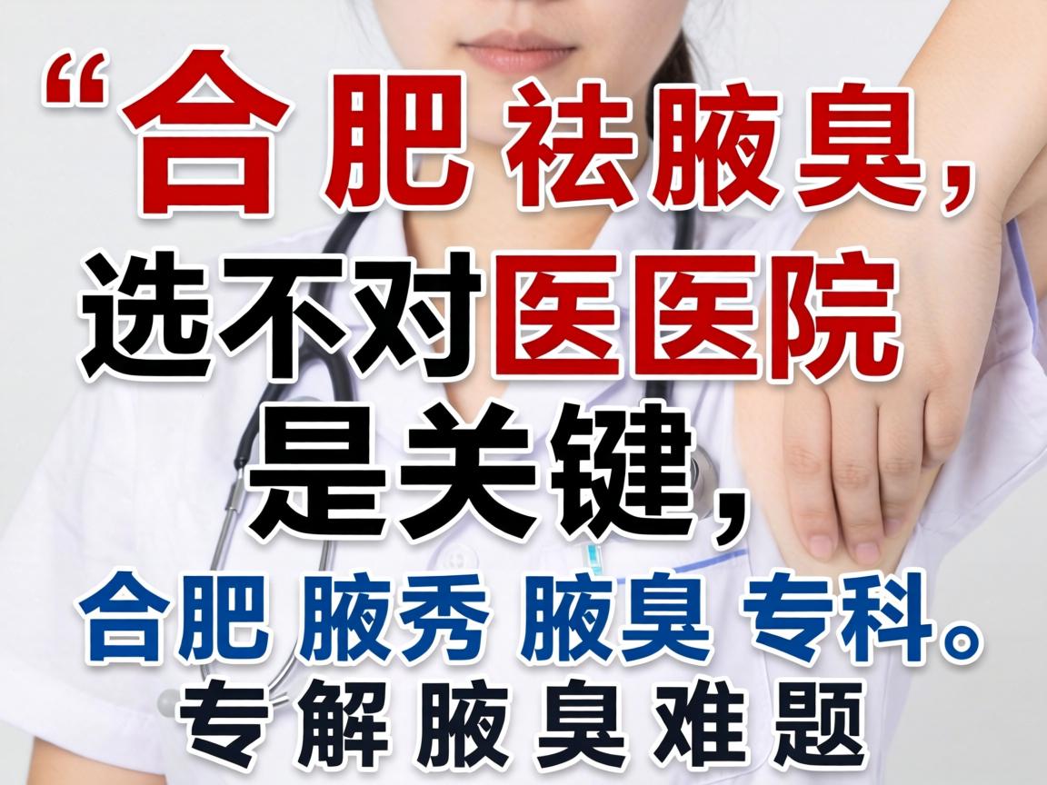 合肥祛腋臭，选对医院是关键，合肥腋秀腋臭专科，专解腋臭难题