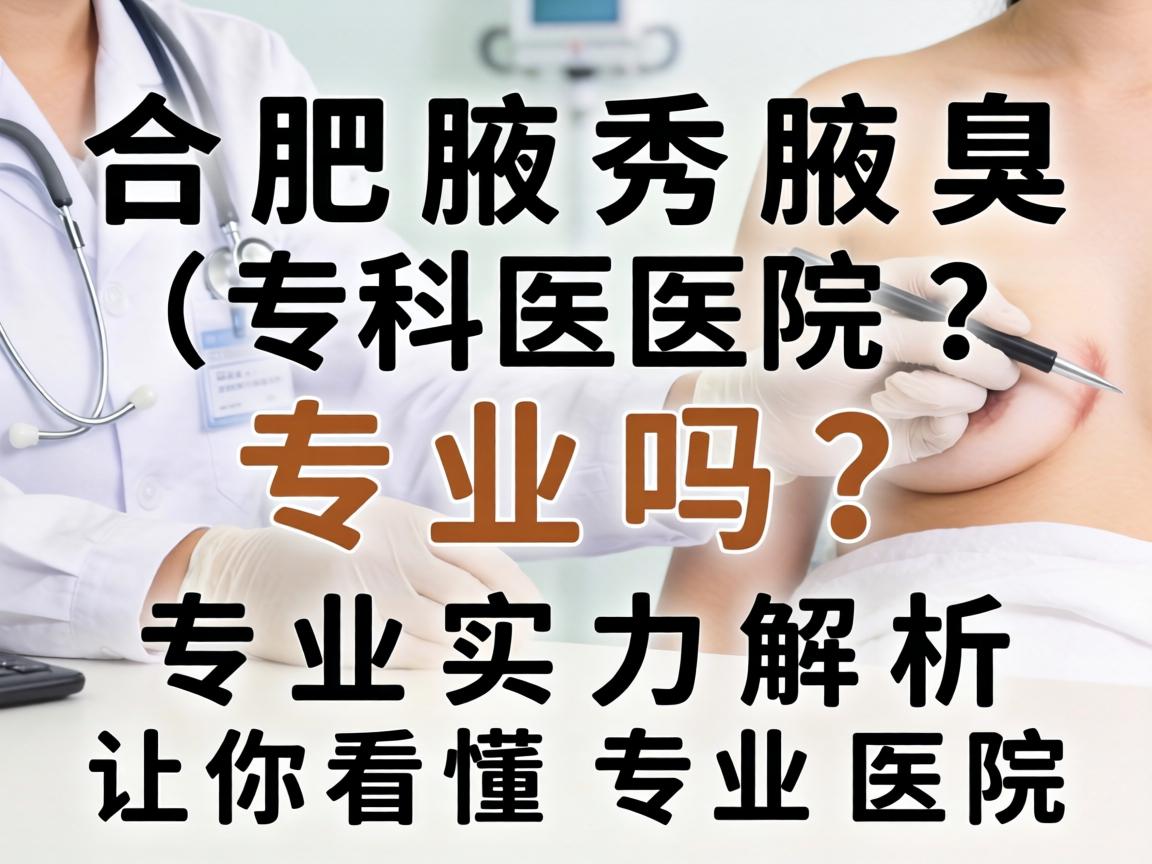 合肥腋秀腋臭专科医院专业吗？专业实力解析让你看懂专业医院