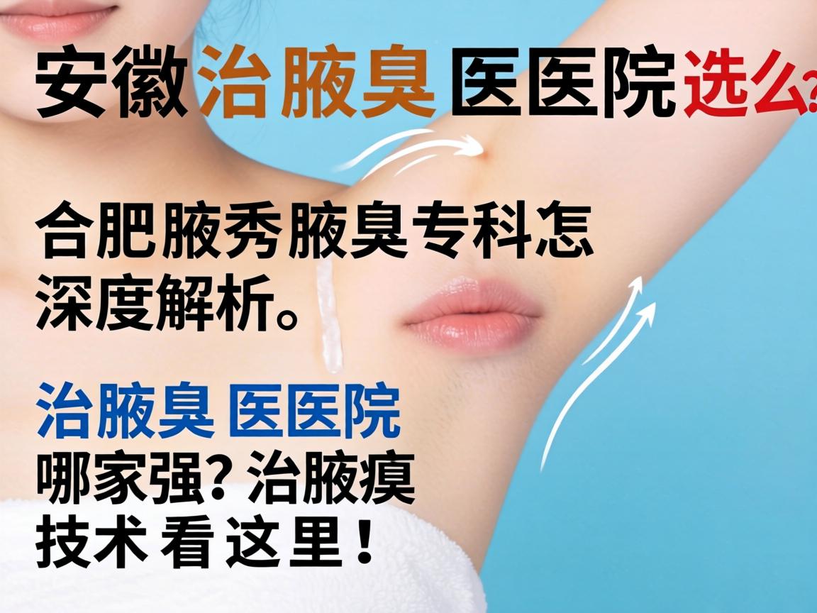 安徽治腋臭医院怎么选？合肥腋秀腋臭专科深度解析，治腋臭医院哪家强？治腋臭技术看这里！