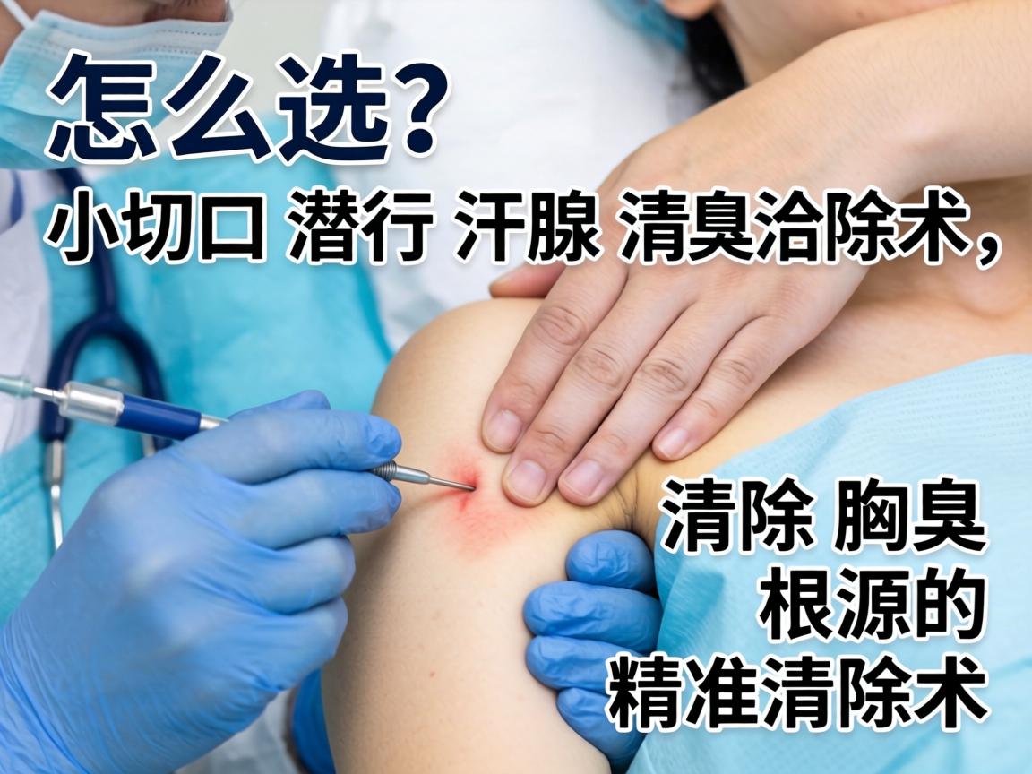 腋臭手术怎么选？小切口潜行汗腺清除术，清除腋臭根源的精准清除术