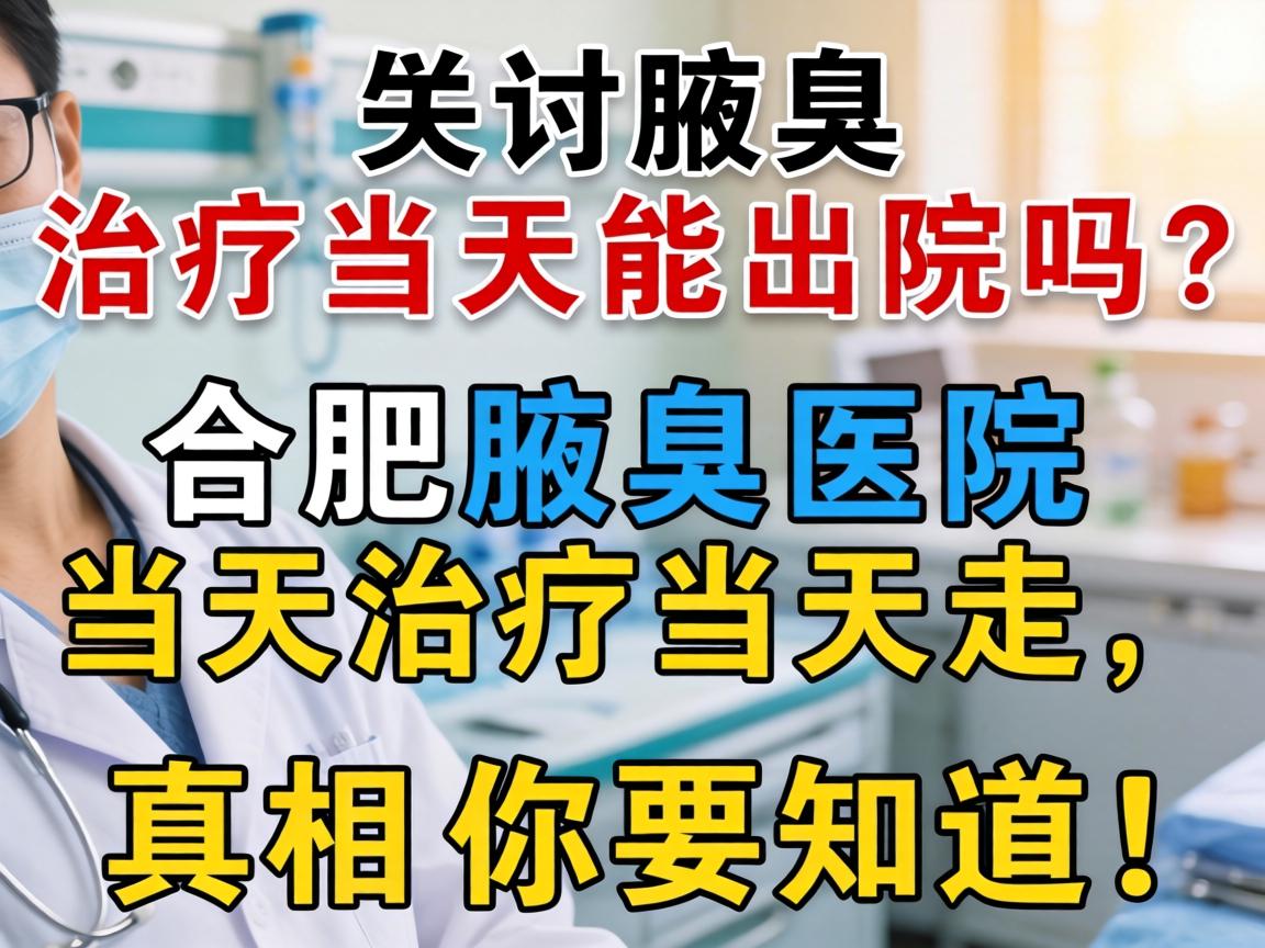 腋臭治疗当天能出院吗？合肥腋臭医院当天治疗当天走，这些真相你要知道！