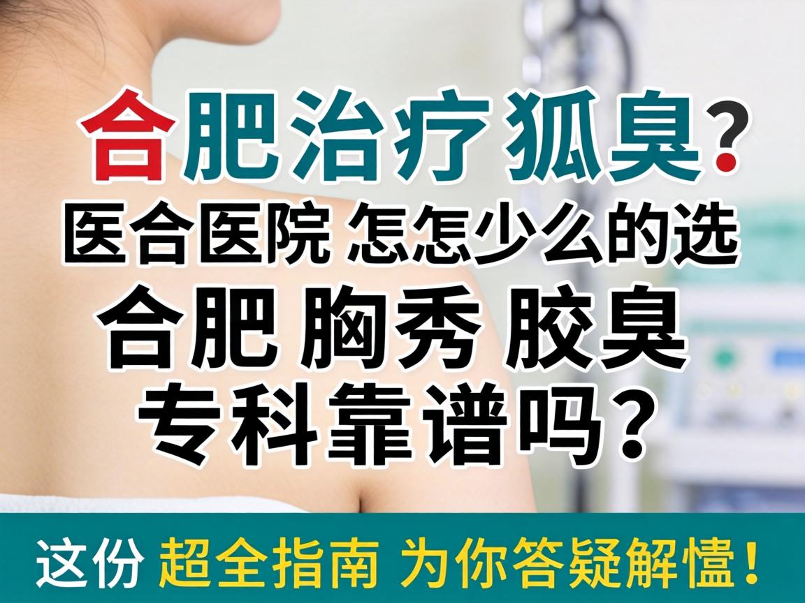 合肥治疗狐臭医院怎么选？合肥腋秀腋臭专科靠谱吗？这份超全指南为你答疑解惑！