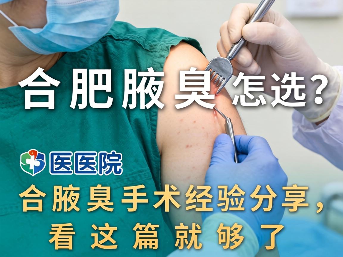 合肥腋臭手术医院怎么选？合肥腋臭手术经验分享，看这篇就够了