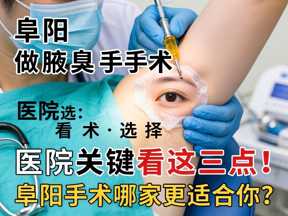 阜阳做腋臭手术，医院选择关键看这三点！阜阳手术哪家更适合你？