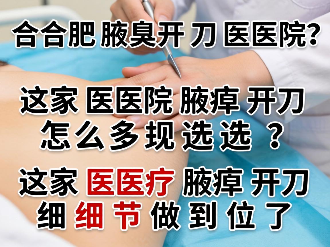 合肥腋臭开刀医院怎么选？这家医院腋臭开刀细节做到位了