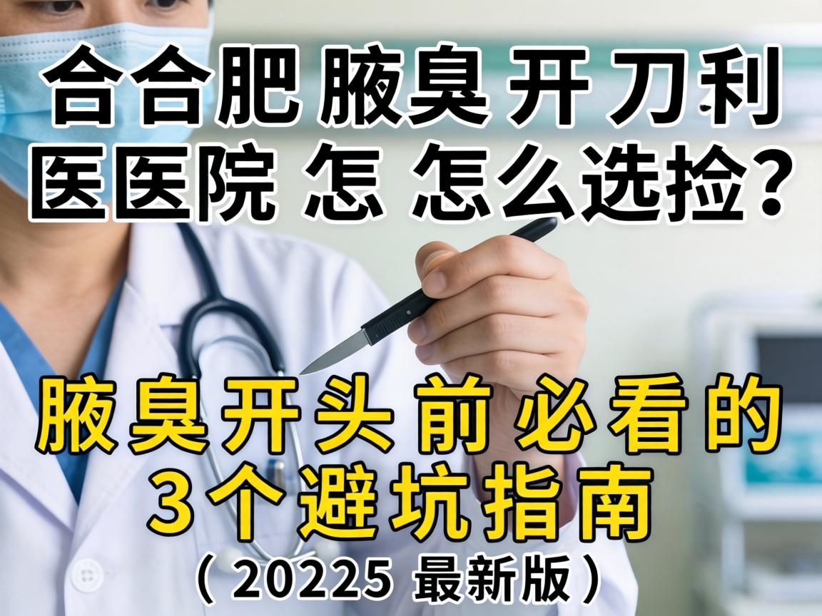 合肥腋臭开刀医院怎么选？腋臭开刀前必看的3个避坑指南（2025最新版）