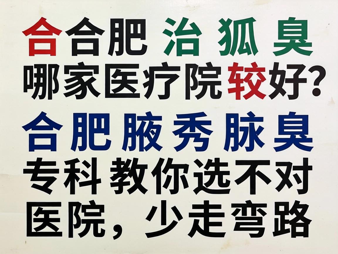 合肥治狐臭哪家医院较好？合肥腋秀腋臭专科教你选对医院，少走弯路