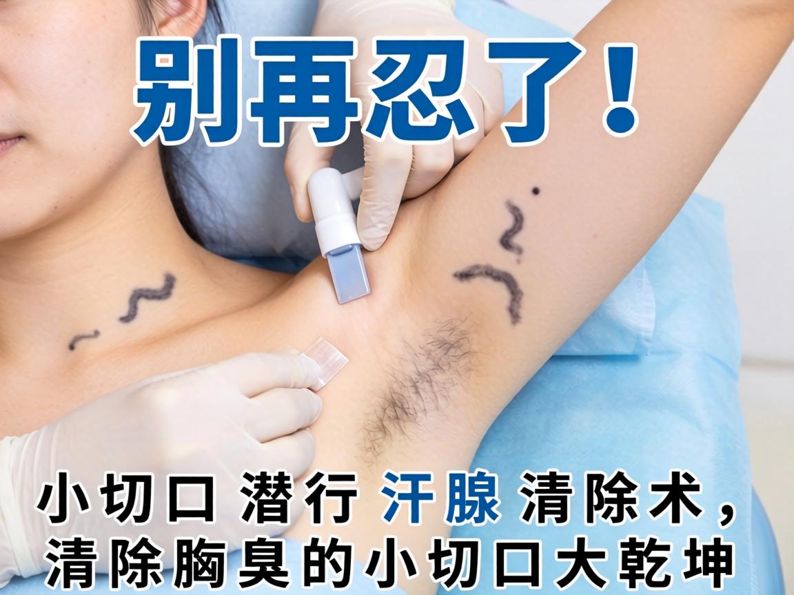 别再忍了！小切口潜行汗腺清除术，清除腋臭的小切口大乾坤