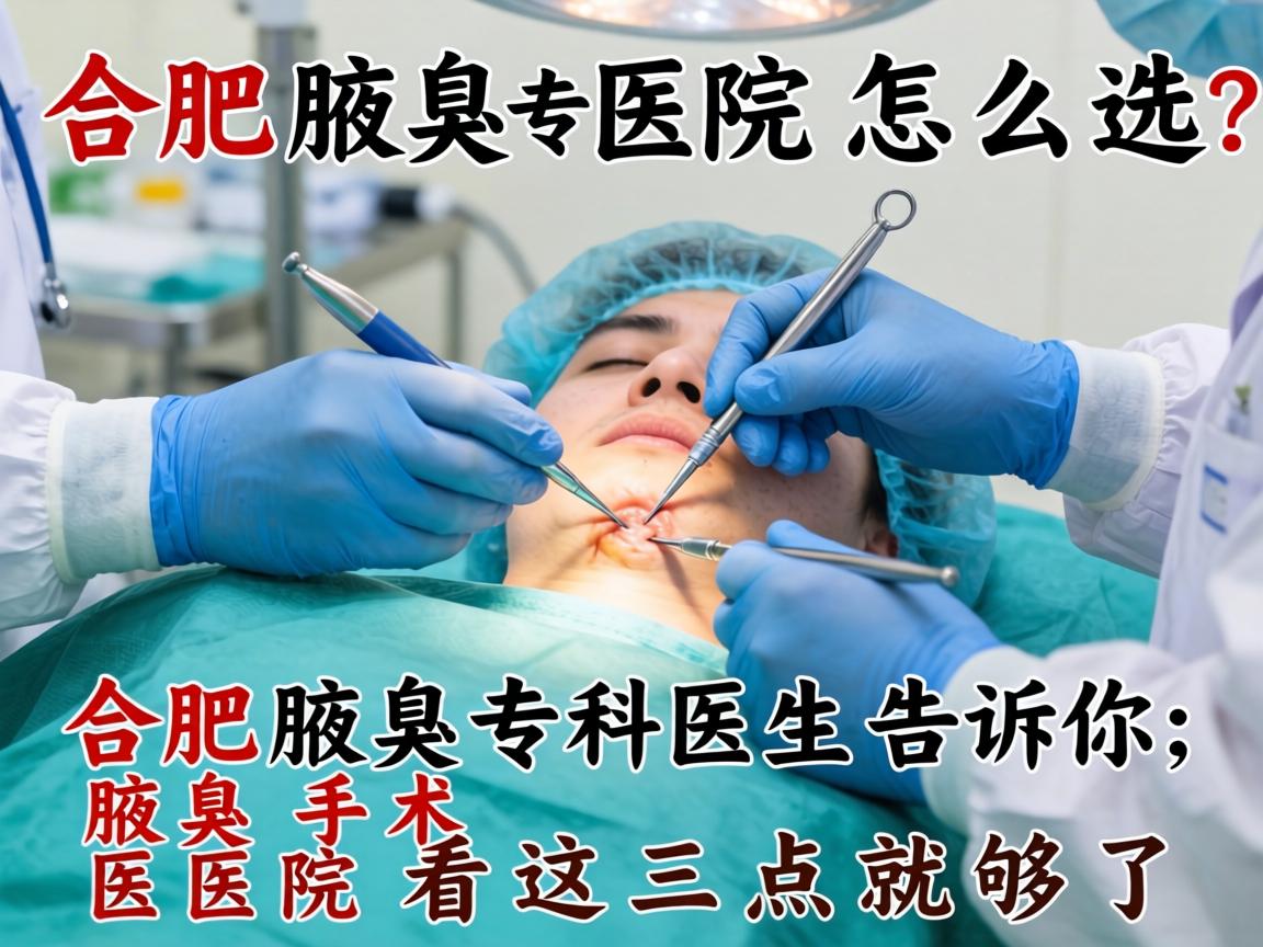 合肥腋臭手术医院怎么选？合肥腋臭专科医生告诉你，腋臭手术医院看这三点就够了