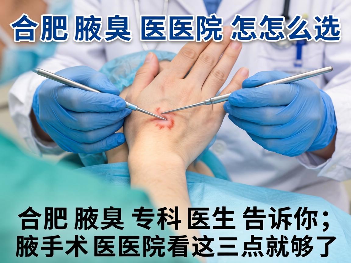 合肥腋臭手术医院怎么选？合肥腋臭专科医生告诉你，腋臭手术医院看这三点就够了
