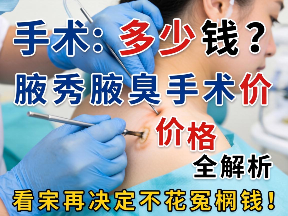 腋臭手术多少钱？腋秀腋臭手术价格全解析，看完再决定不花冤枉钱！
