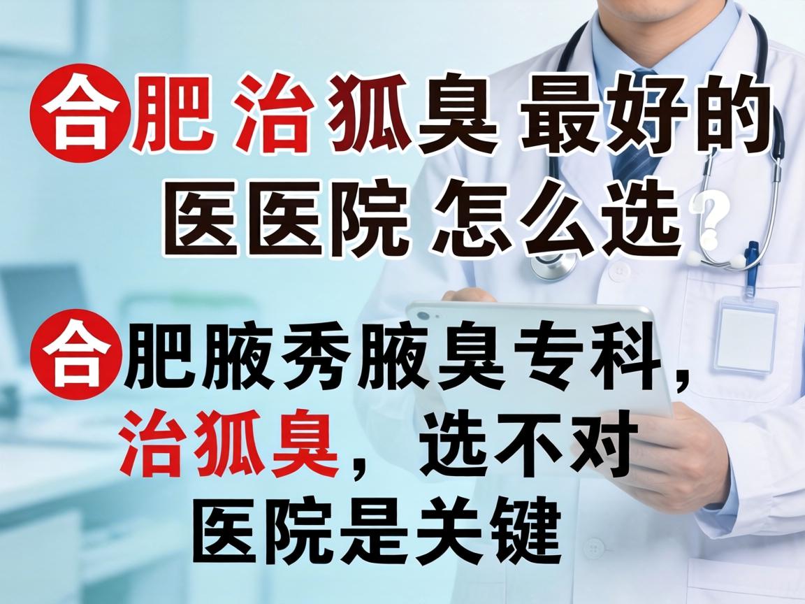 合肥治狐臭最好的医院怎么选？合肥腋秀腋臭专科，治狐臭，选对医院是关键