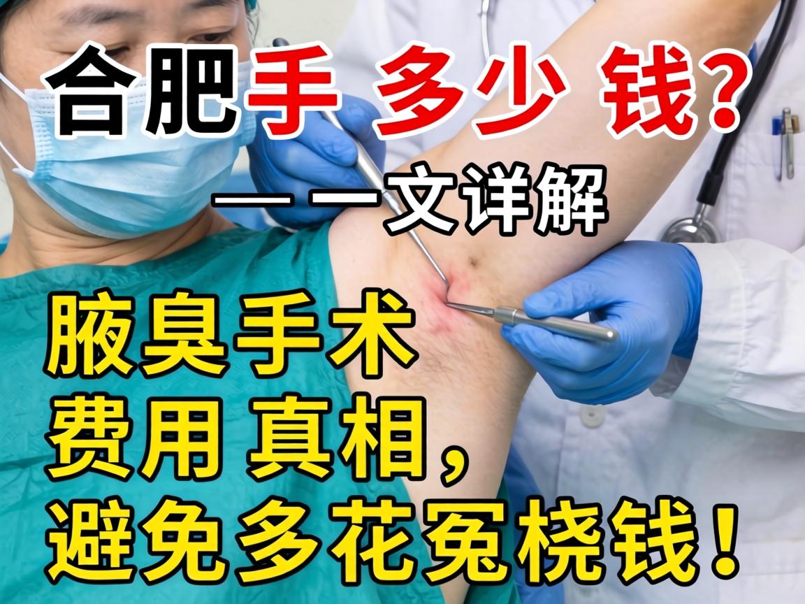 合肥腋臭手术多少钱？一文详解腋臭手术费用真相，避免多花冤枉钱！