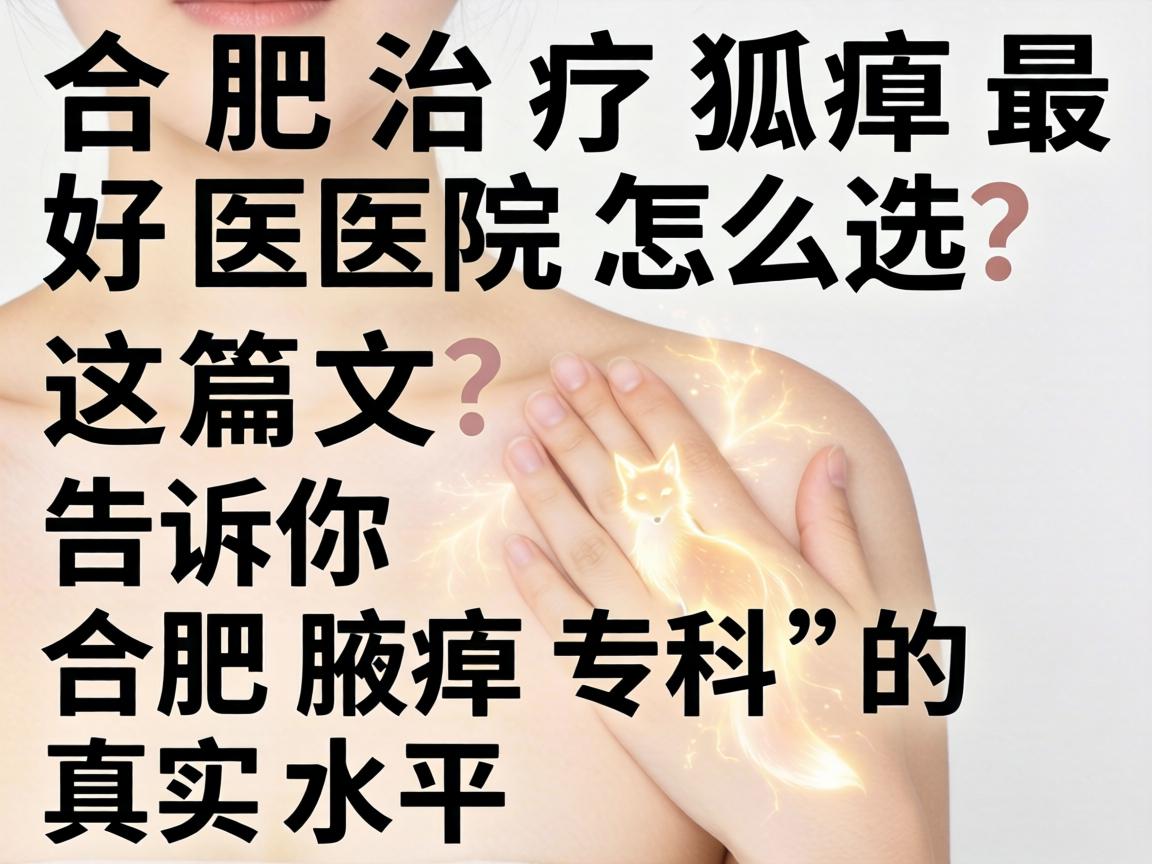 合肥治疗狐臭最好医院怎么选？这篇文章告诉你合肥腋臭专科的真实水平