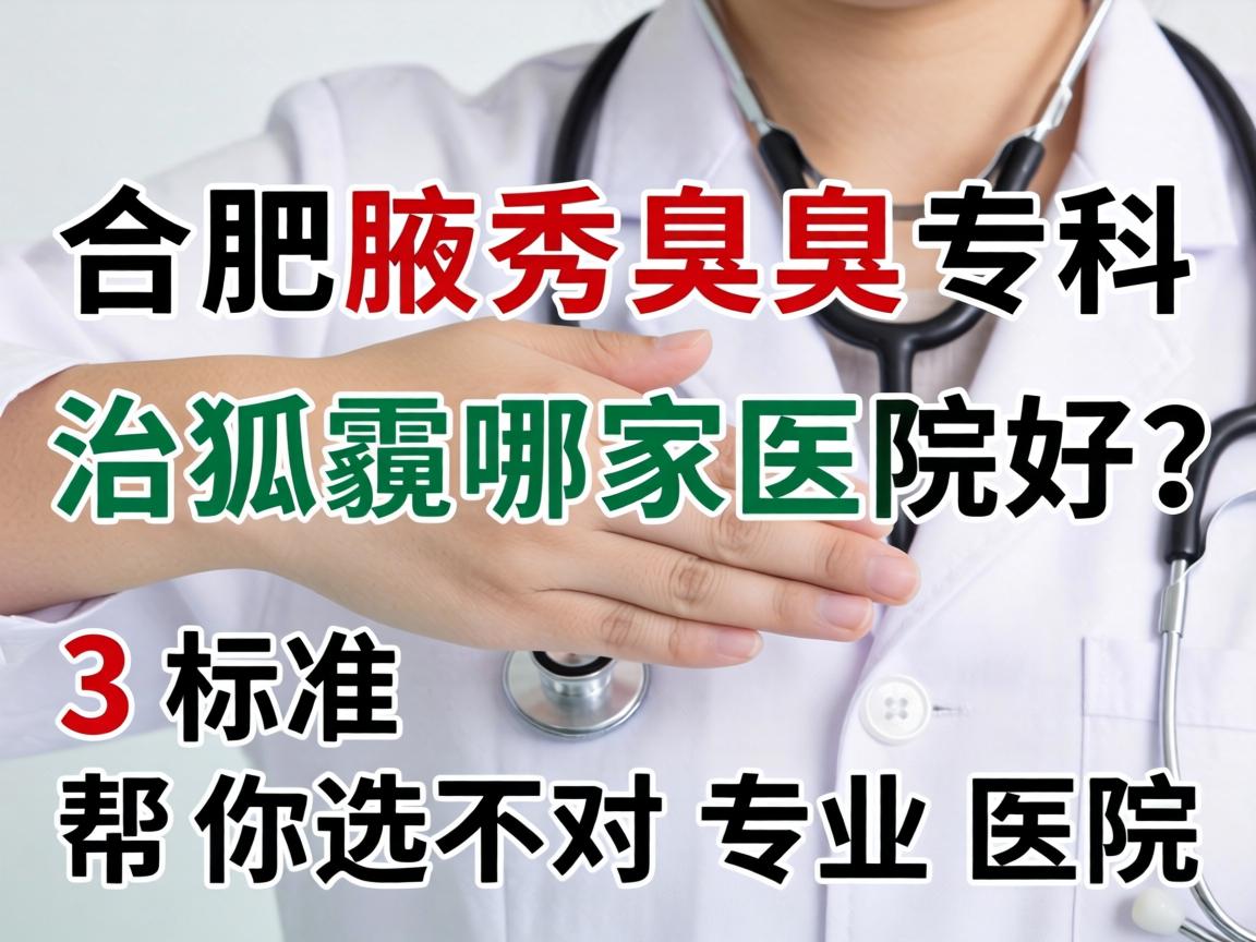 合肥腋秀腋臭专科，治狐臭哪家医院好？这3个标准帮你选对专业医院