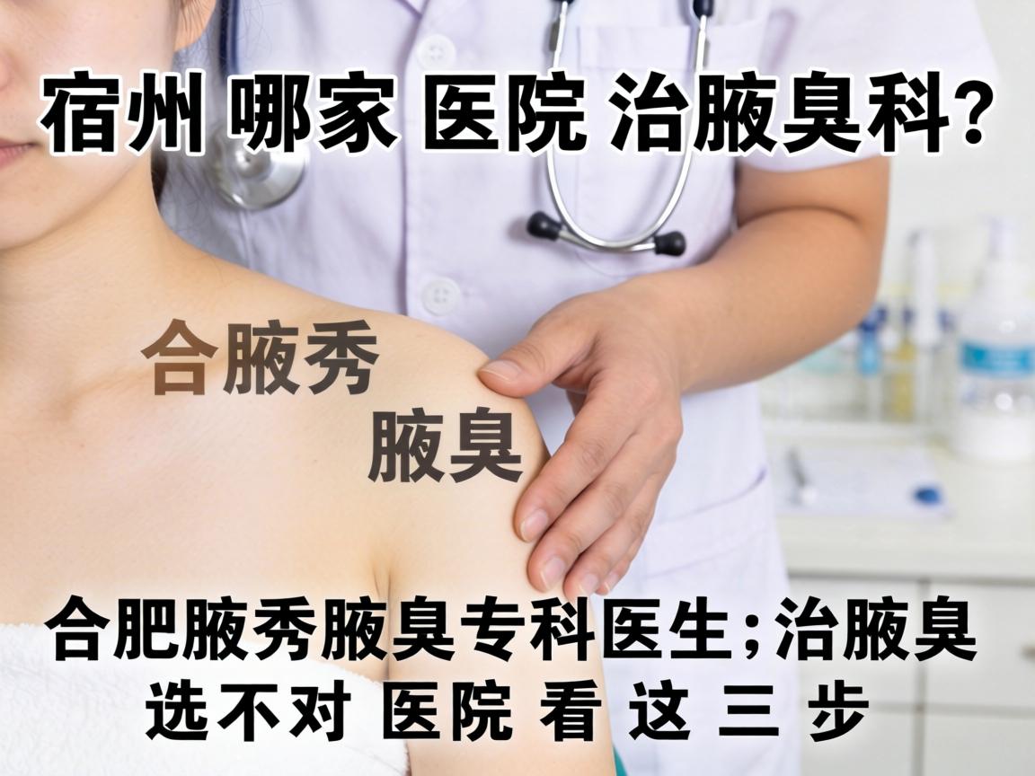 宿州哪家医院治腋臭科？合肥腋秀腋臭专科医生，治腋臭，选对医院看这三步