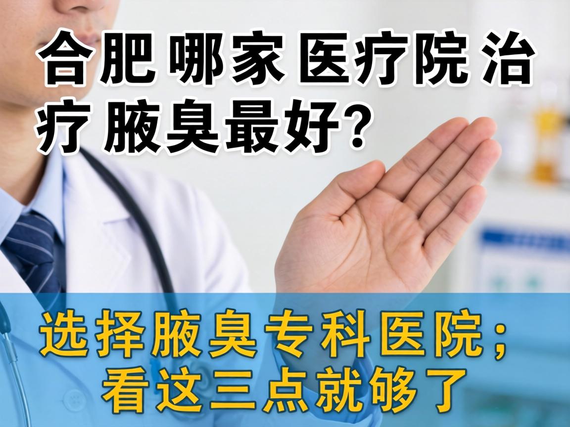 合肥哪家医院治疗腋臭最好？选择腋臭专科医院，看这三点就够了