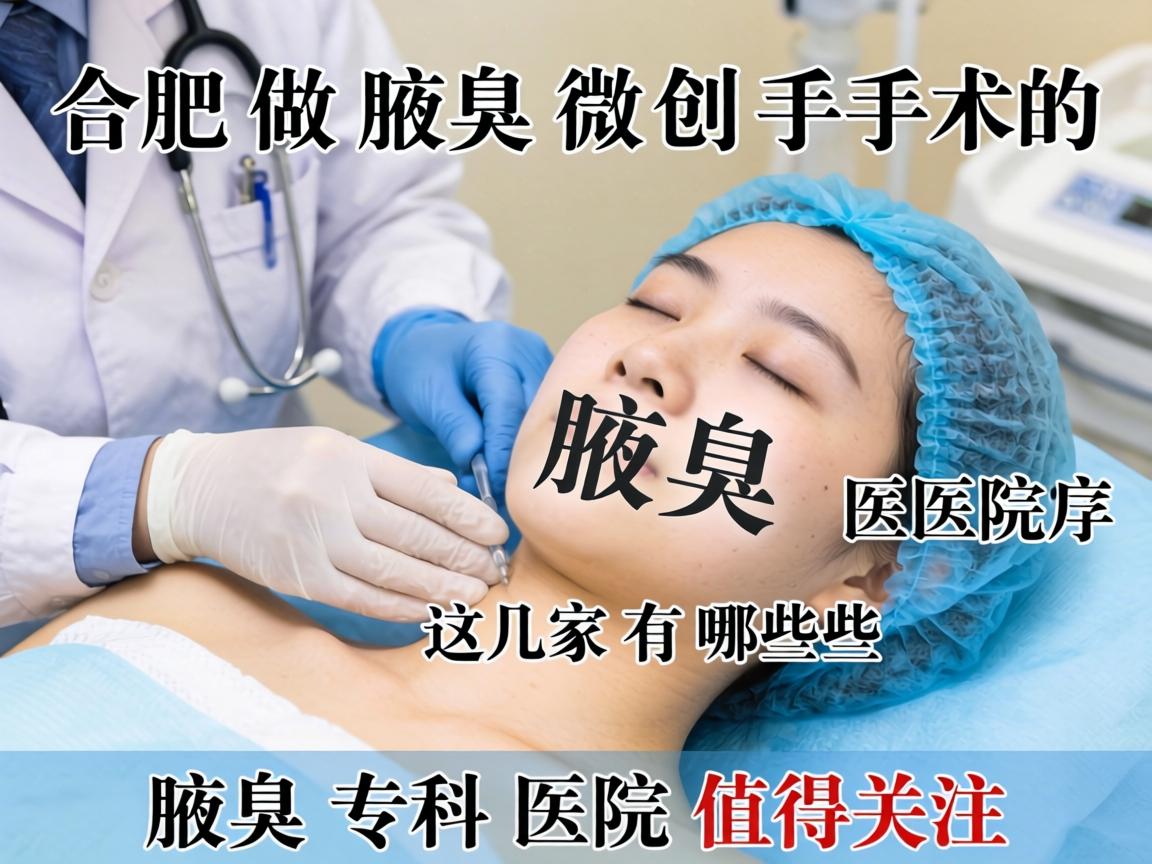 合肥做腋臭微创手术的医院有哪些？这几家腋臭专科医院值得关注