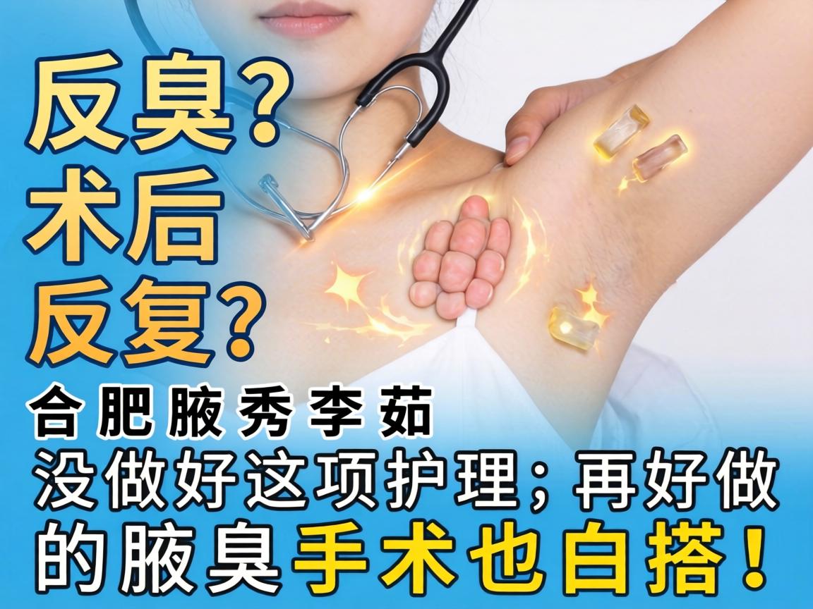 腋臭术后反复？合肥腋秀李茹，没做好这项护理，再好的腋臭手术也白搭！