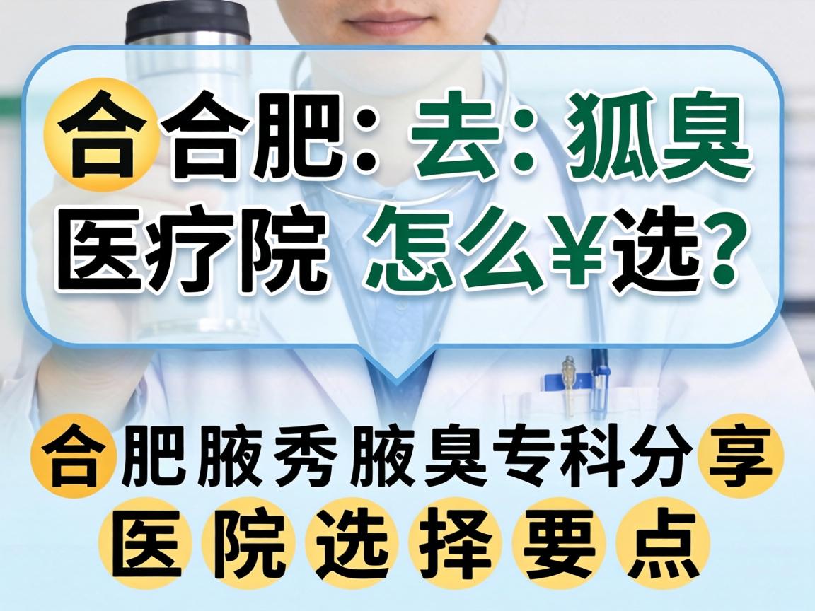 合肥去狐臭医院怎么选？合肥腋秀腋臭专科分享医院选择要点