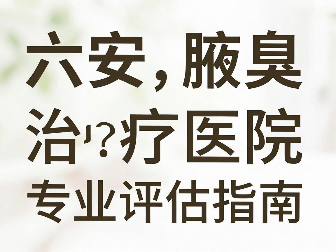 六安治疗腋臭的医院怎么选？六安腋臭治疗医院专业评估指南