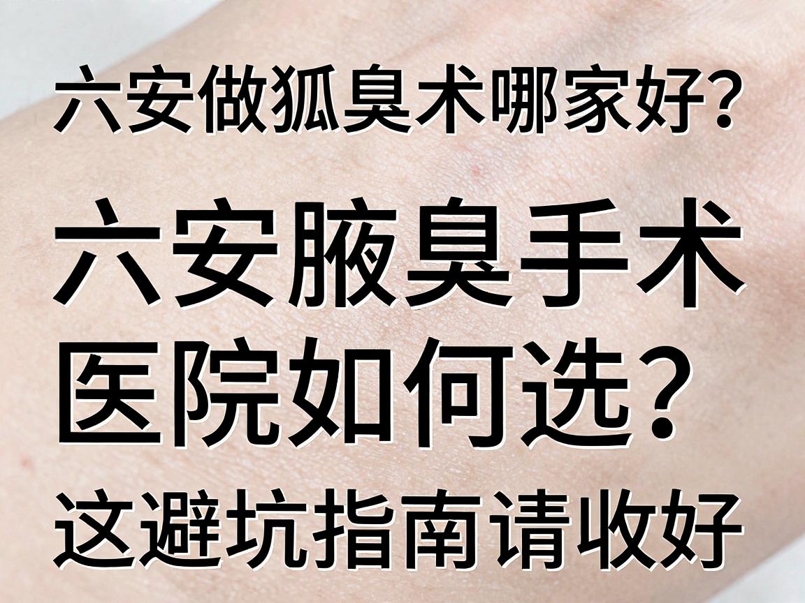六安做狐臭术哪家好？六安腋臭手术医院如何选？这份避坑指南请收好
