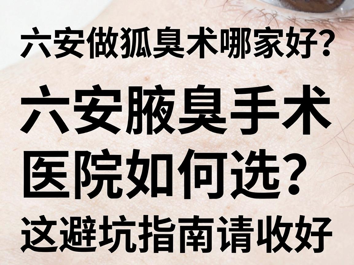 六安做狐臭术哪家好？六安腋臭手术医院如何选？这份避坑指南请收好