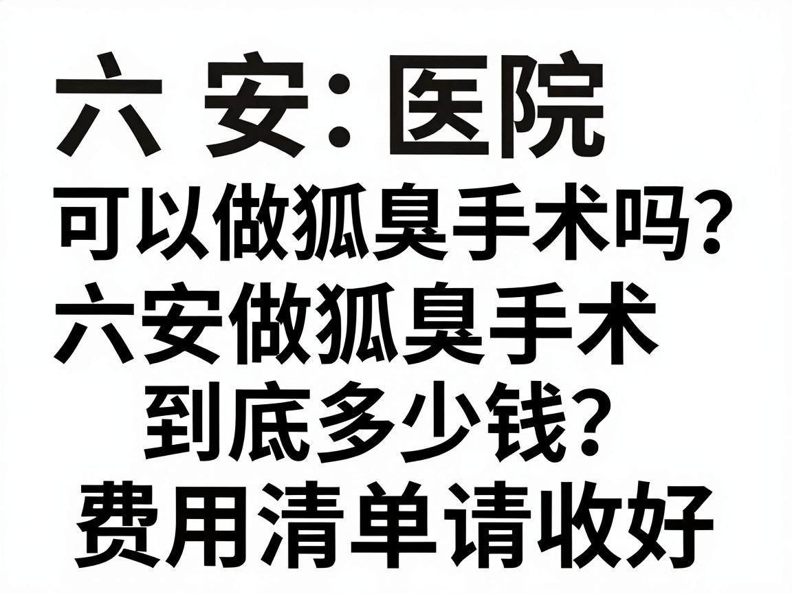 六安医院可以做狐臭手术吗？六安做狐臭手术到底多少钱？这份费用清单请收好