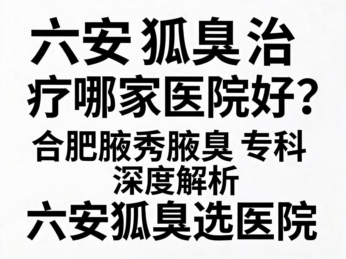 六安狐臭治疗哪家医院好？合肥腋秀腋臭专科深度解析六安狐臭医院选择指南