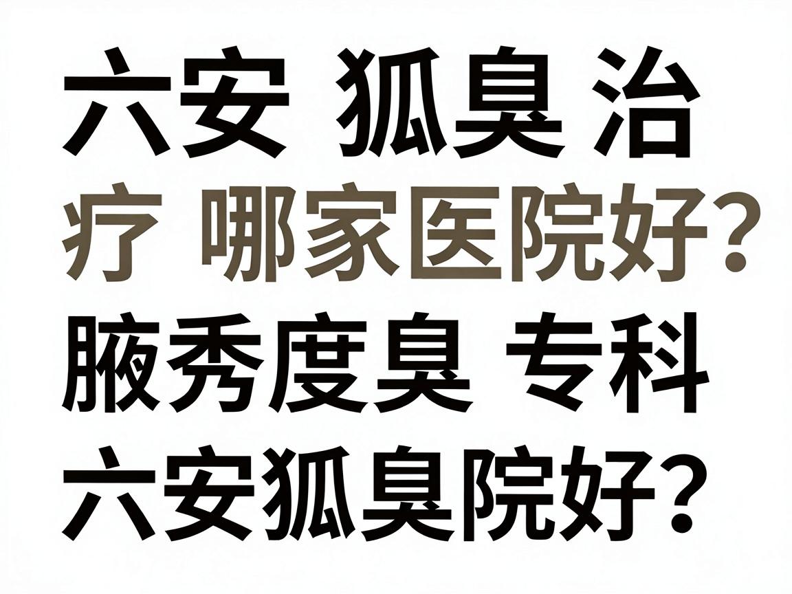 六安狐臭治疗哪家医院好？合肥腋秀腋臭专科深度解析六安狐臭医院选择指南