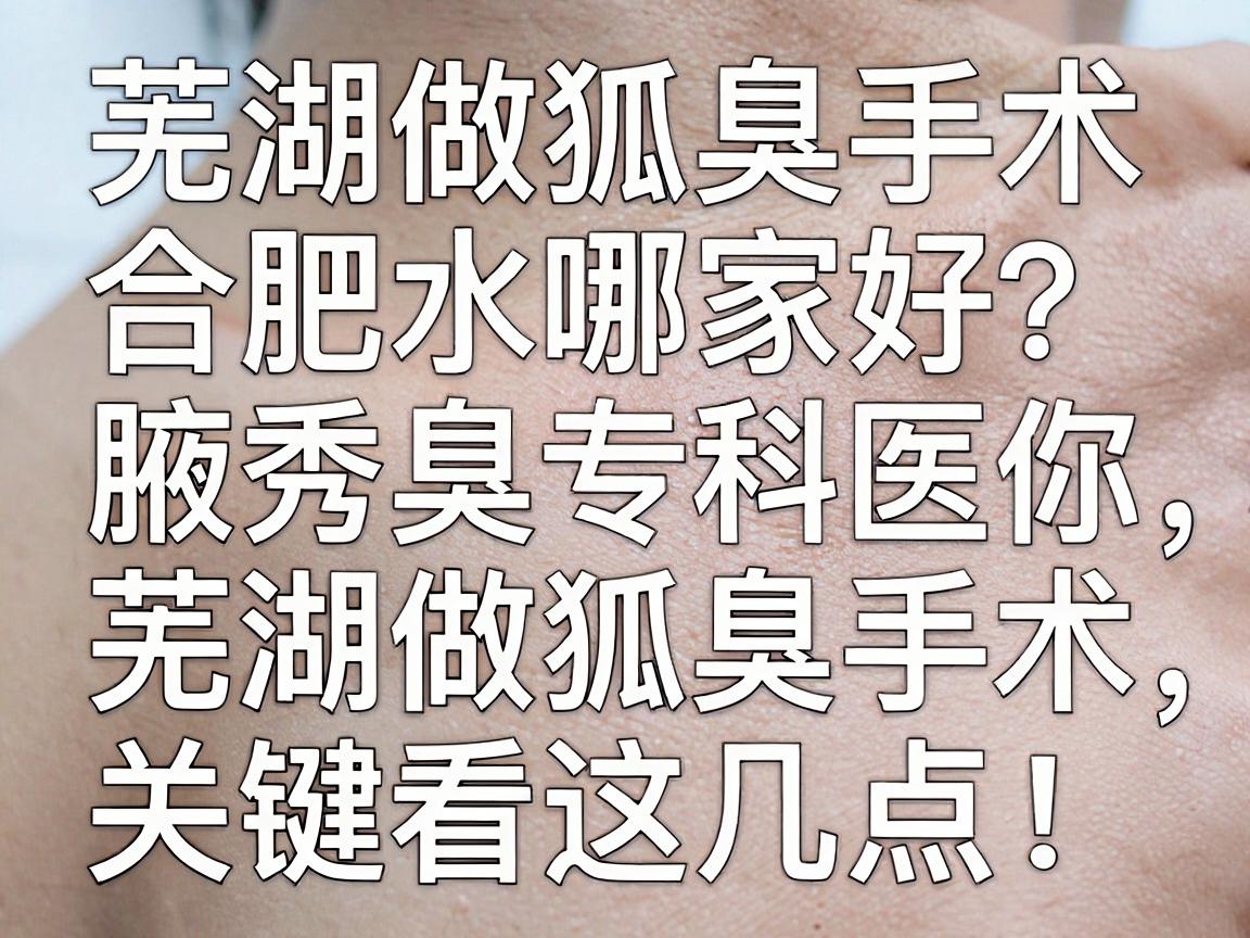 芜湖做狐臭手术哪家好？合肥腋秀腋臭专科医生告诉你，芜湖做狐臭手术，关键看这几点！