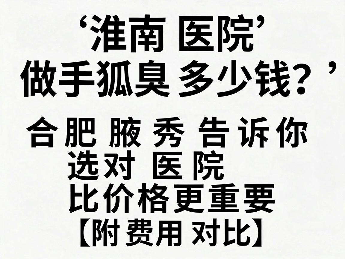 淮南医院做狐臭手术多少钱？合肥腋秀告诉你，选对医院比价格更重要（附费用对比）