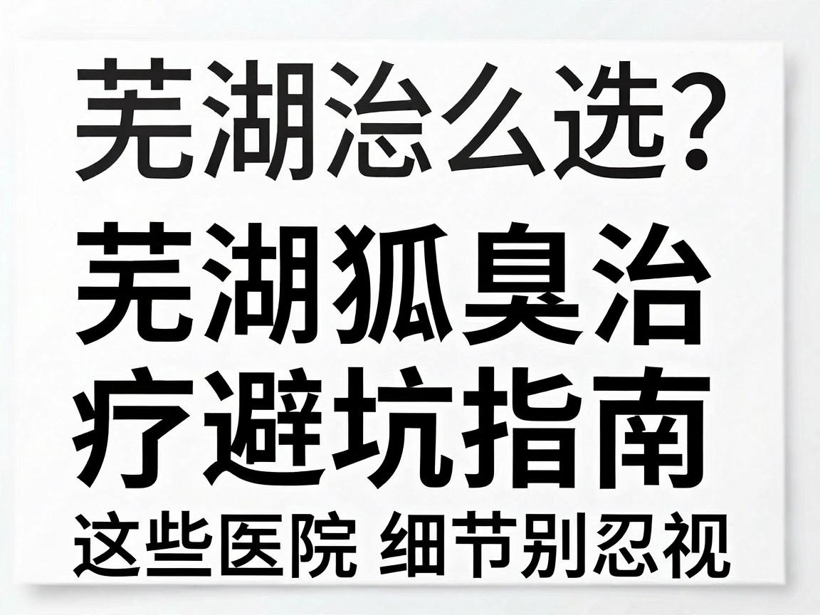 芜湖治疗狐臭医院怎么选？芜湖狐臭治疗避坑指南，这些医院细节别忽视