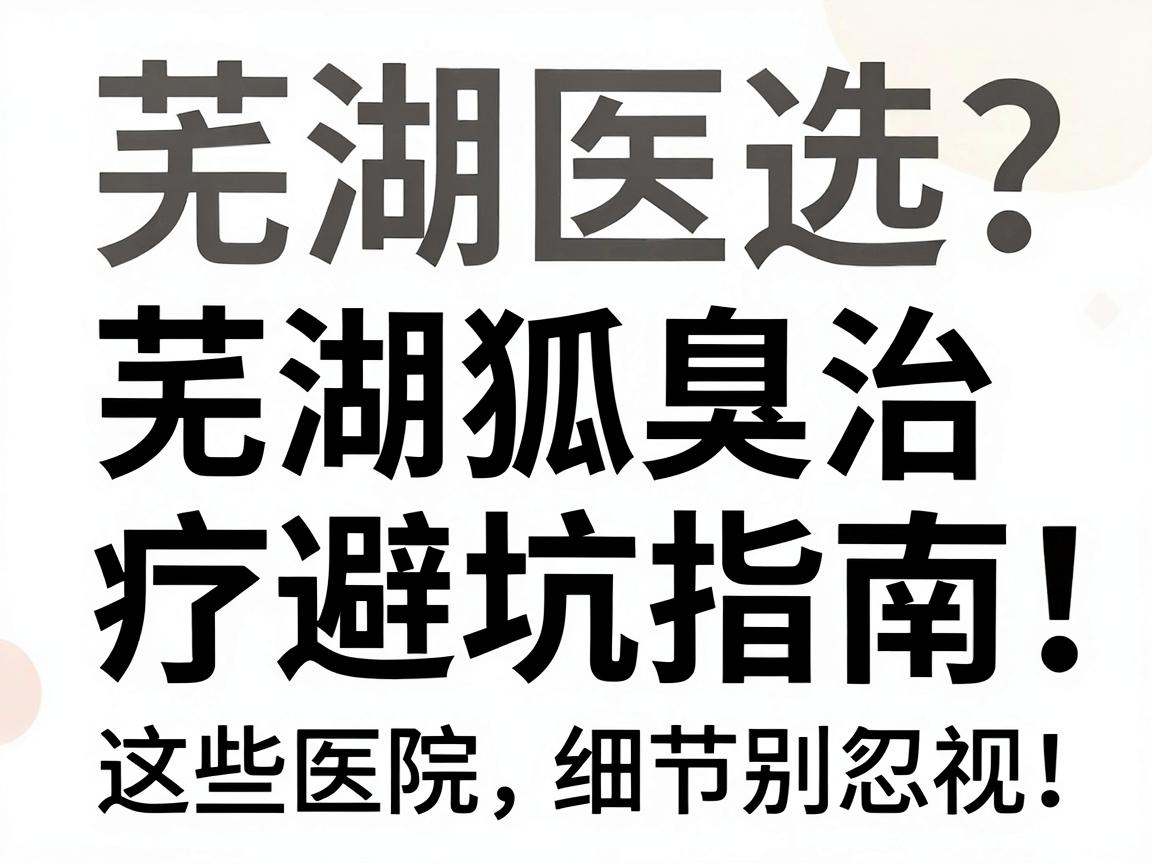 芜湖治疗狐臭医院怎么选？芜湖狐臭治疗避坑指南，这些医院细节别忽视