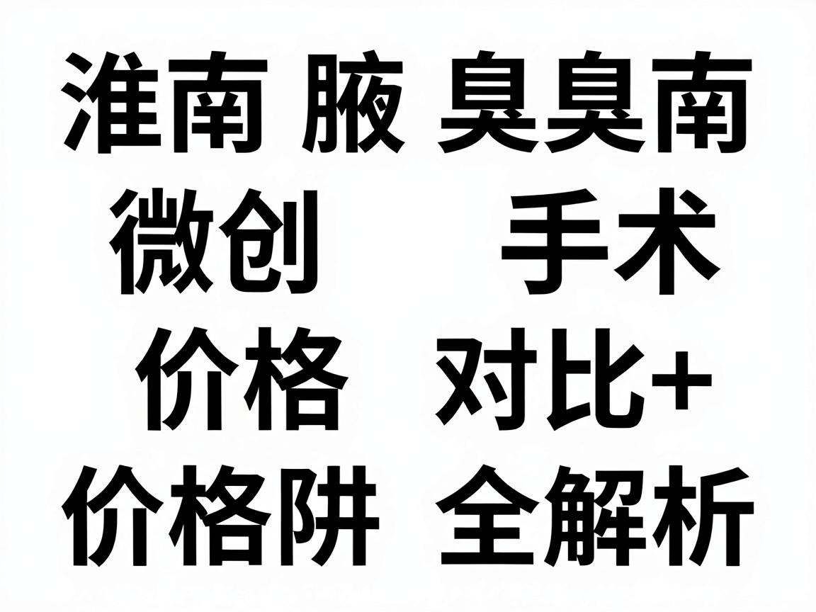 淮南腋臭微创手术价格指南，价格对比+价格陷阱全解析