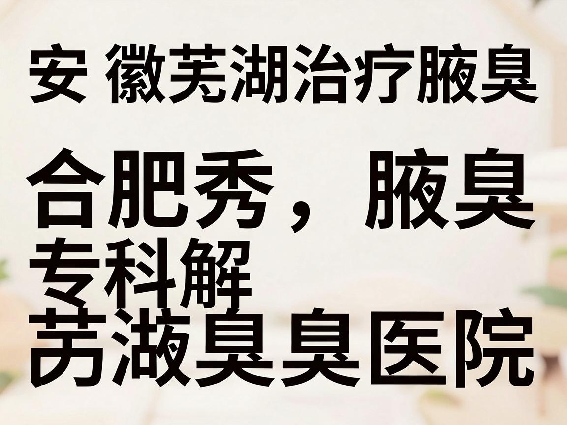 安徽芜湖治疗腋臭，合肥腋秀腋臭专科解析，芜湖治疗腋臭的医院与科学方案