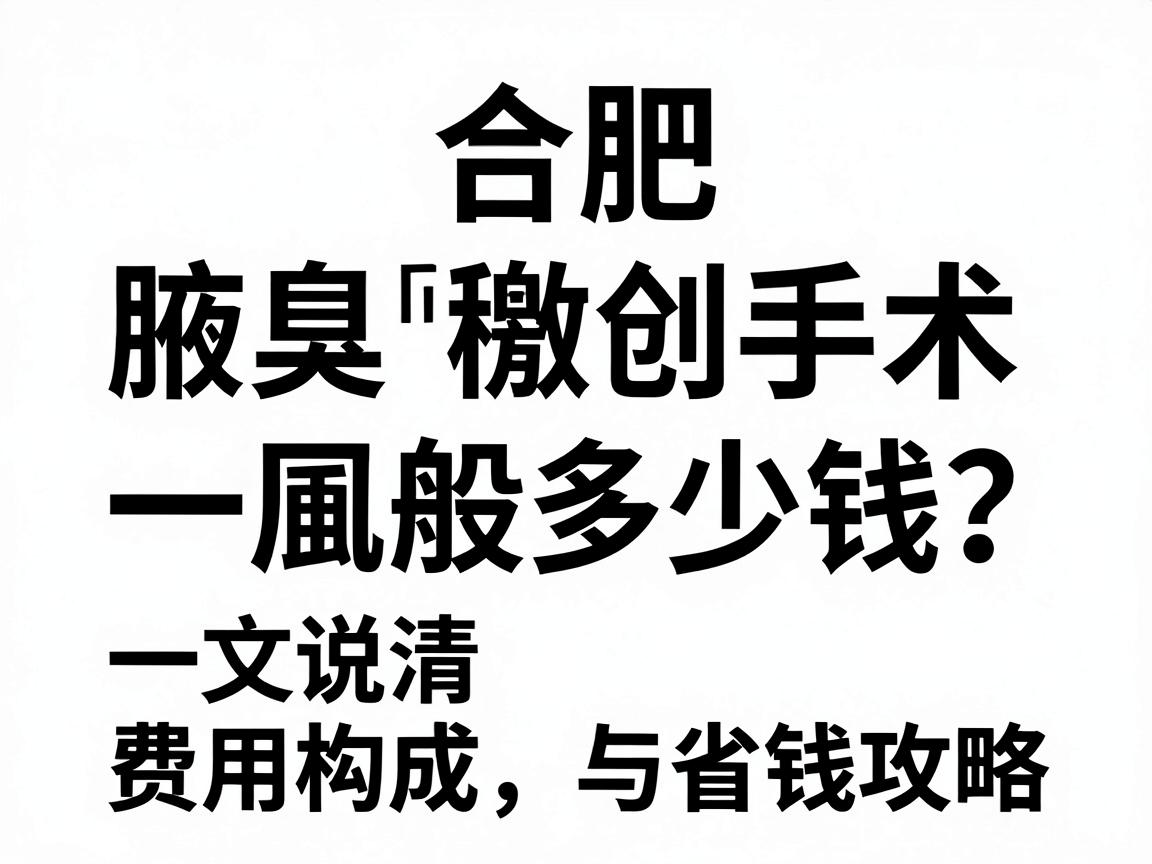 合肥腋臭微创手术一般多少钱？一文说清费用构成与省钱攻略