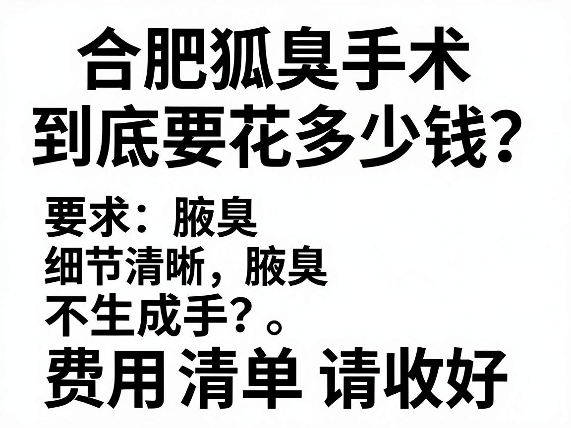 合肥狐臭手术费用明细，合肥狐臭手术到底要花多少钱？这份费用清单请收好